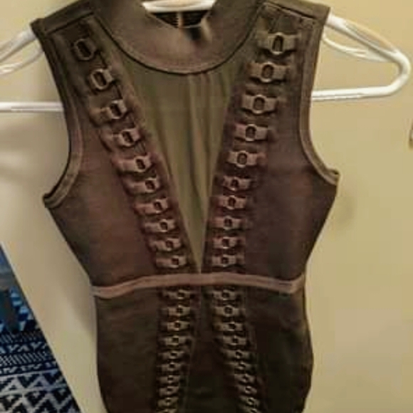 Hunter Green Body Con Dress - Picture 1 of 3